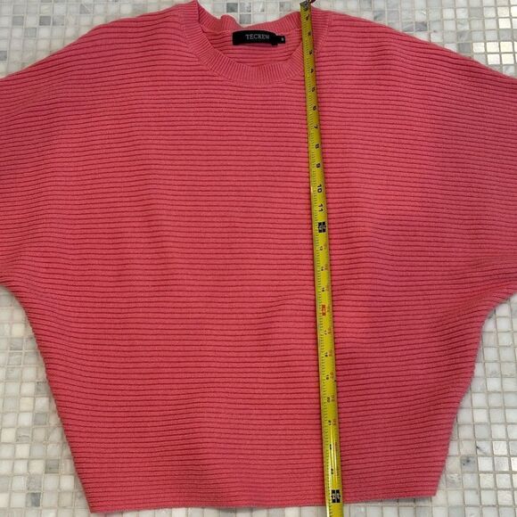 TECREW Women's Oversized Batwing Long Sleeve Pink Sweater - Picture 5 of 9